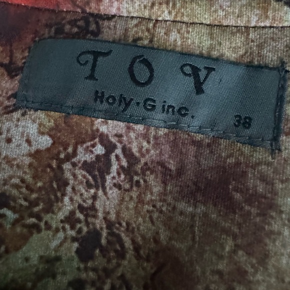 Floral Moto Jacket by TOV Sz 38 scuba flower statement jacket - Picture 14 of 14